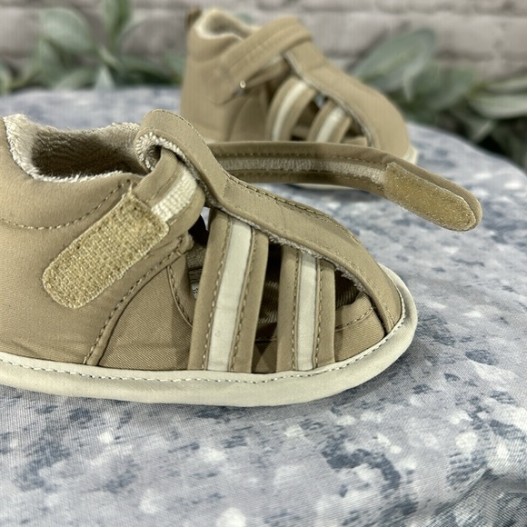 The Children’s Place - Tan Soft Fabric Strappy Comfort Sandals - Infant 0-6 mos. - Picture 8 of 9